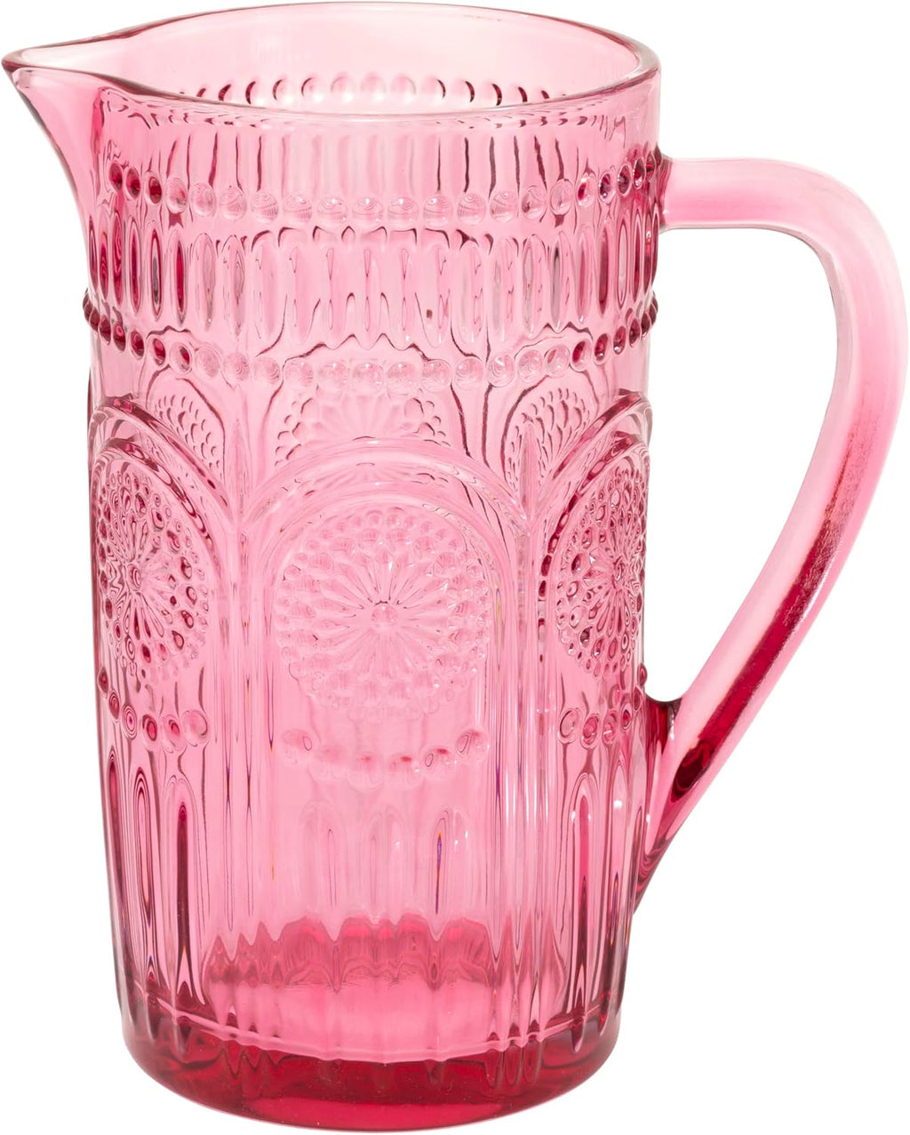 Boston International Codi Glass Pitcher, 4.5" x 7.75”, Pink