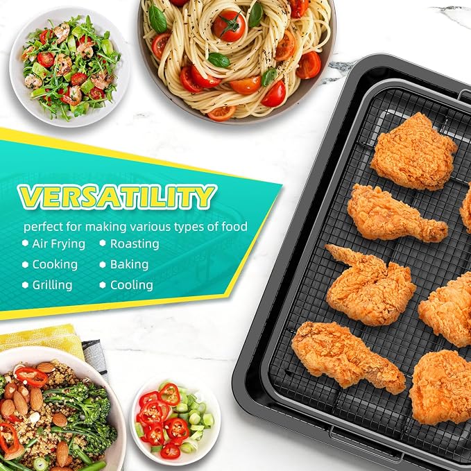 Air Fryer Basket for Oven, OPENICE 15.3" x 11.0" Air Fryer Tray and Pan Set - Image 7
