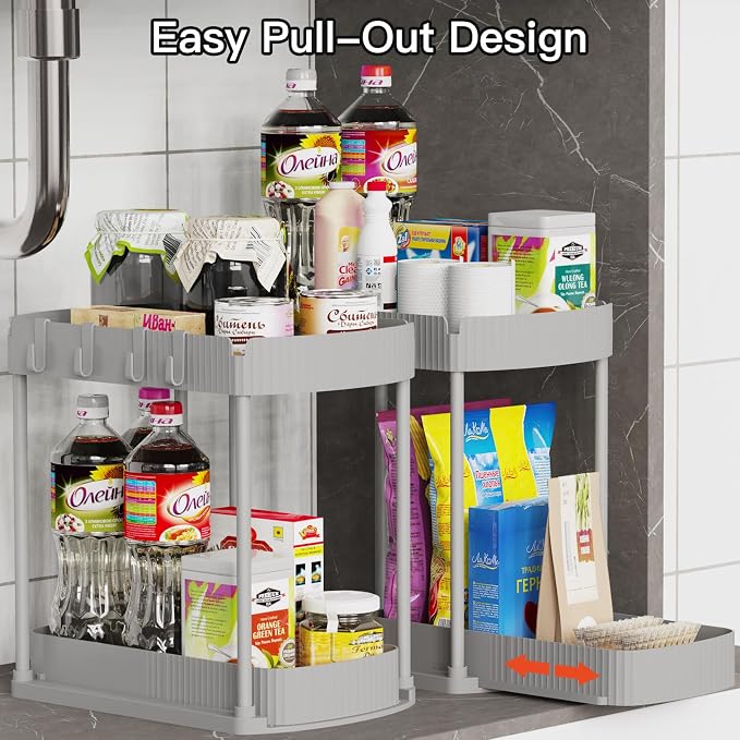 Ukeetap 2 Pack Multi-Purpose Pull-Out Storage Organizers, Under Sink Organizers - Image 4