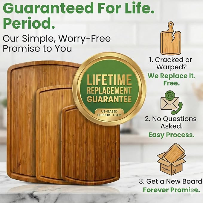 Greener Chef Luxury Bamboo Cutting Board 3-Piece Set - Image 6
