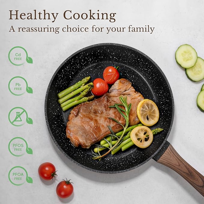 EWFEN 25 Pcs Pots and Pans Set, Nonstick Ceramic Cookware Sets, Healthy - Image 3