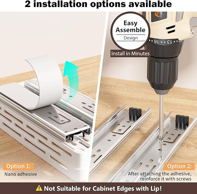 Pull Out Spice Rack Organizer for Cabinet, 2 Pack Widen Slide Out Spice Racks - Image 2