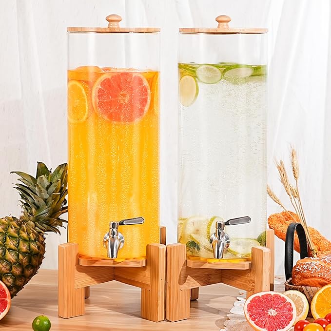 MOBYKE 2 PCS 1.6 Gallon Drink dispenser, Large Water Glass Beverage Dispenser by MOBYKE