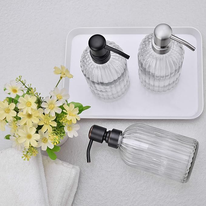 16Oz Bathroom Glass Soap Dispenser - Image 2