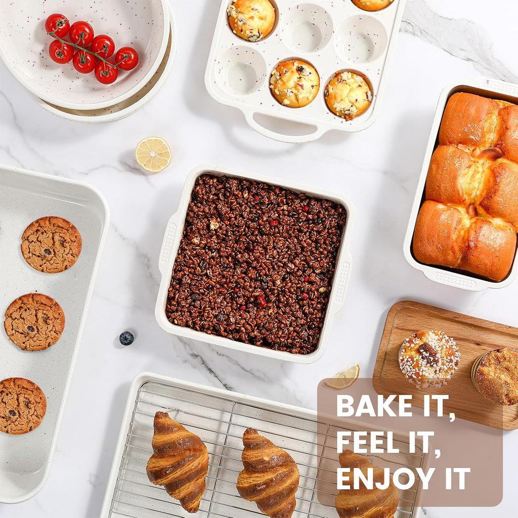 Vinino 8-Piece Baking Pans Set Nonstick, Bakeware Set includes