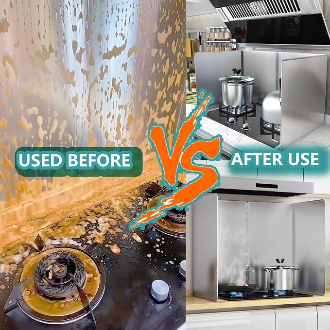 Grease Stove Splash Guard for Cooking | 2 Sided Kitchen Stove Splatter Guard - Image 2