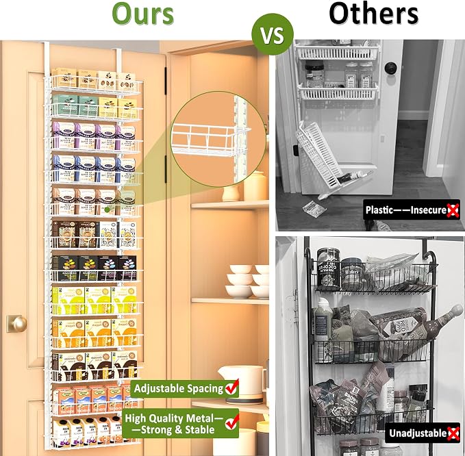 Churboro Over the Door Pantry Organizer Rack - Image 4