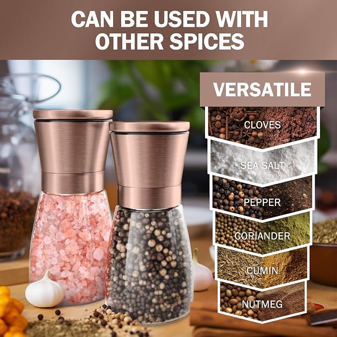 Home EC Original Copper Salt and Pepper Grinder Set of 2 - Image 5