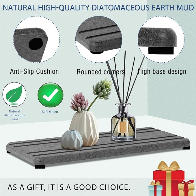 3PCS Water Absorbing Stone Tray, DryingNeat Diatomite Stone Sink Tray, Instant - Image 5