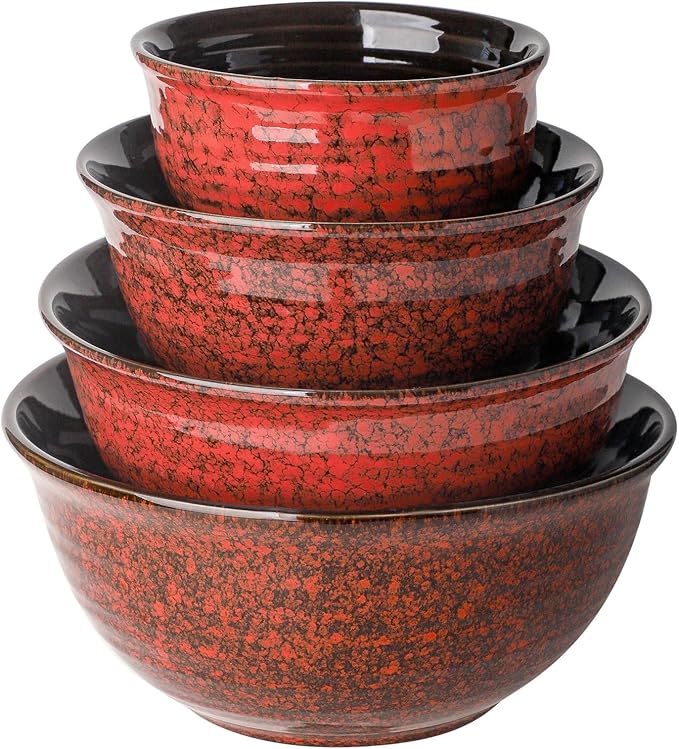 HASENSE Mixing Bowls, 2.1/1.5/1.0/0.5 Qt, Nesting Bowls by Hasense