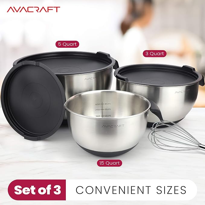 AVACRAFT 18/10 Stainless Steel Mixing Bowls - Image 2