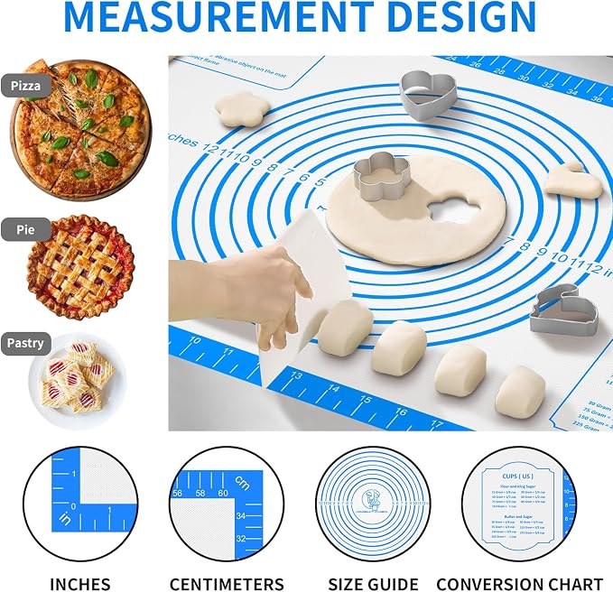 Silicone Pastrty Mat for Dough Rolling, Silicone Baking Mat - Image 4