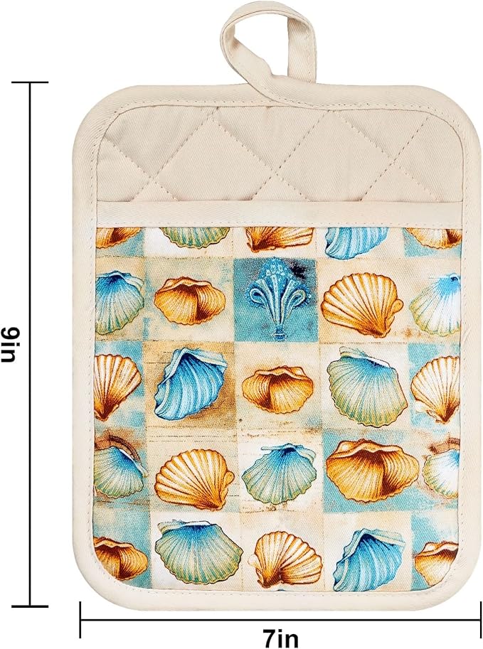 Pot Holders Set of 2 Heat Resistant 480 ℉Non Slip Clear Silicone Printed - Image 2