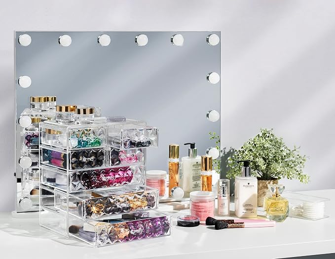 Sorbus Acrylic Makeup Organizer Set, 7-Drawer Vanity & Countertop Cosmetic - Image 2