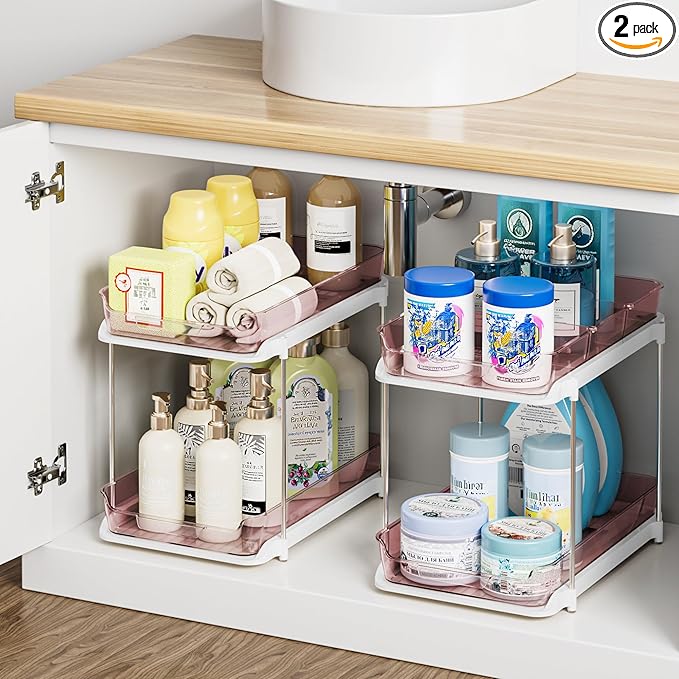 Delamu 2-Tier Multi-Purpose Bathroom Under Sink Organizers and Storage by DELAMU