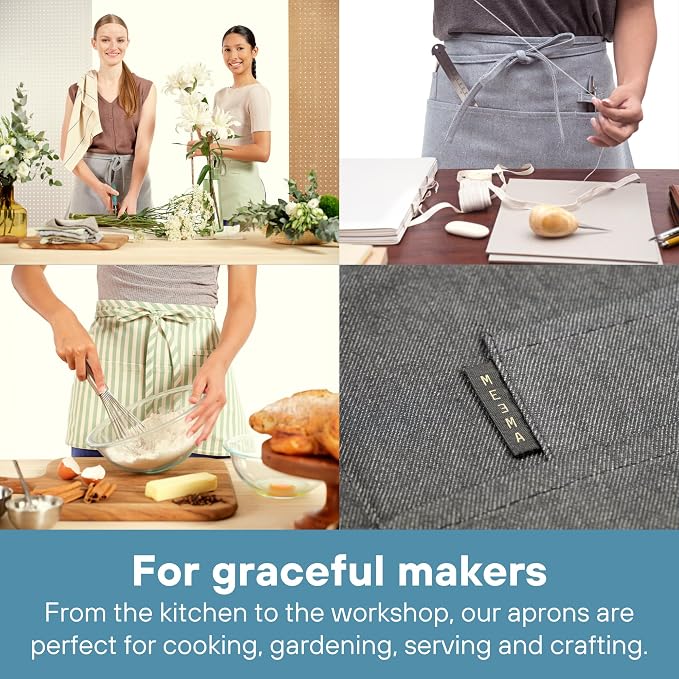 MEEMA Chef Waist Apron Cotton Fabric |Washable & Breathable Waitress & Server - Image 7