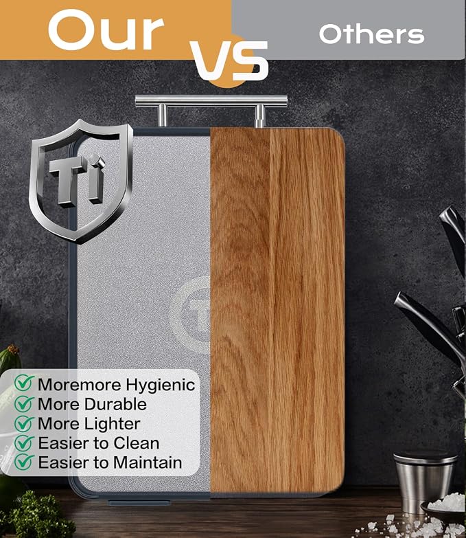Titanium Cutting Board for Kitchen- Double Sided Cutting Board - Image 9