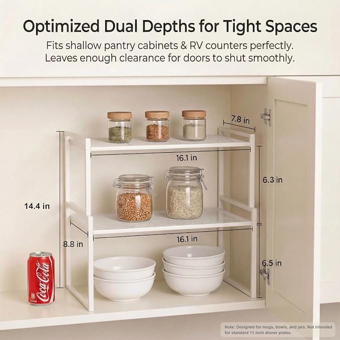 Set of 2 Cabinet Organizers 16.1''W 44 LBS Load Capacity Heavy Duty Kitchen - Image 2