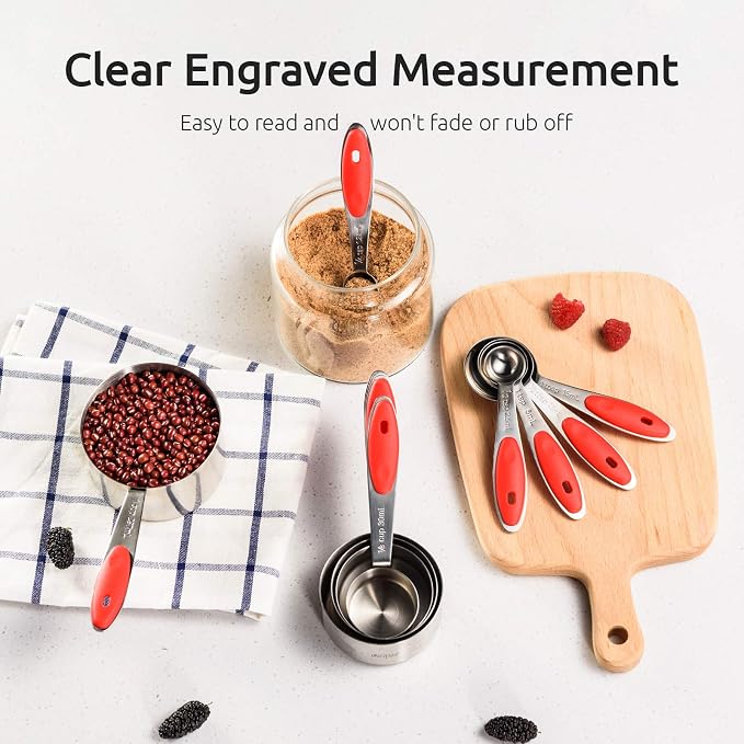 Measuring Cups : U-Taste 18/8 Stainless Steel Measuring Cups and Spoons Set of - Image 4