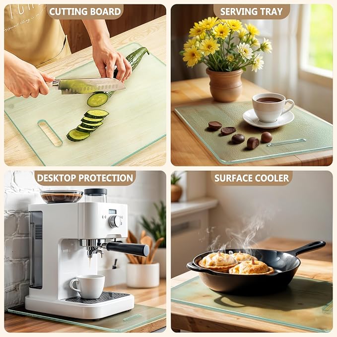 3 Pack Glass Cutting Boards for Kitchen Counter, Scratch Resistant, Dishwasher - Image 7