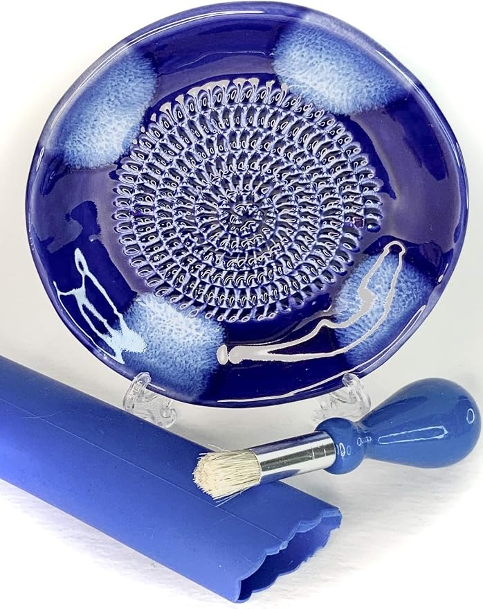 BonCera, All-in-one Premium Ceramic Garlic Grater Plate 4-Piece Set by BonCera