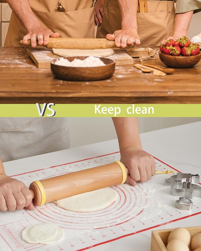 Classic Wood Rolling Pin, Pasta Roller - Image 6