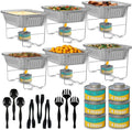 Disposable Chafing Dish Buffet Set – 6 Pack Half Size, Patented Foldable Wire by Pelto