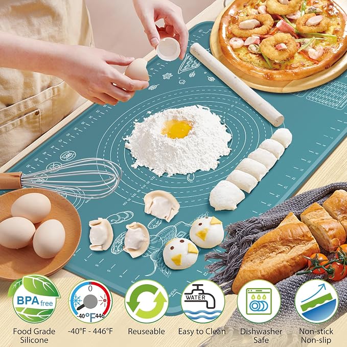 Silicone Pastry Mat 24" x 16" Extra Thick Non Stick Baking Mat - Image 2