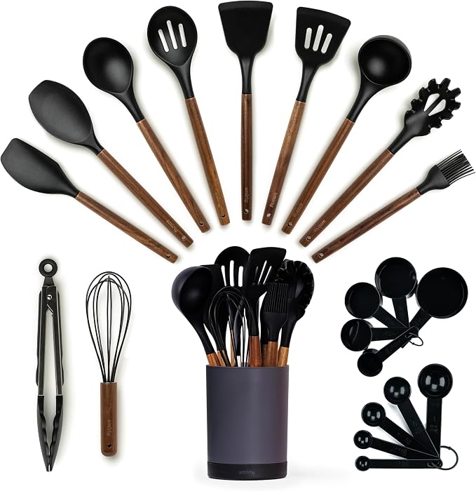 SMIRLY Kitchen Utensils Set – 22-Piece Silicone Cooking Utensils Set, Spatula by Smirly