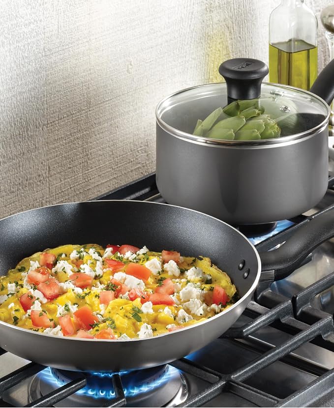 T-fal Initiatives Nonstick Cookware Set 18 Piece, Oven Broiler Safe 350F - Image 6