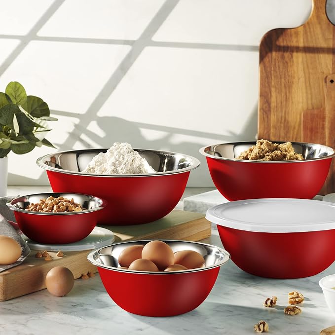 WHYSKO Stainless Steel Mixing Bowl Set, 10 Piece Stainless Steel Mixing Bowls - Image 2
