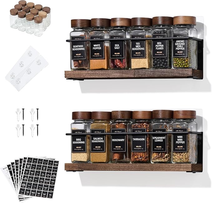 2-Tier Wall Mount Spice Rack Organizer by KitHero
