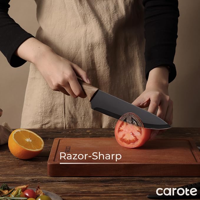 CAROTE 12PCS Knife Set, Stainless Steel Kitchen Knife Set - Image 3
