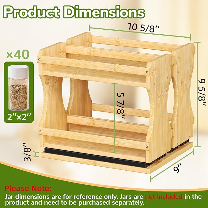 BAMEOS Pull Out Spice Rack Organizer - Image 6