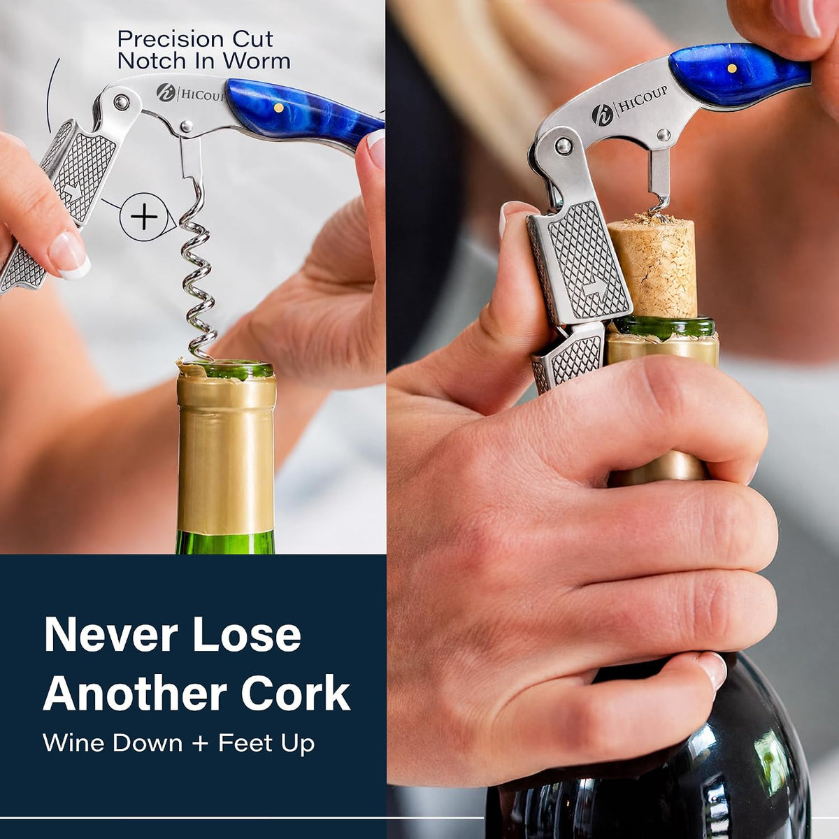 HiCoup Wine Opener - Professional Corkscrews for Wine Bottles w/Foil