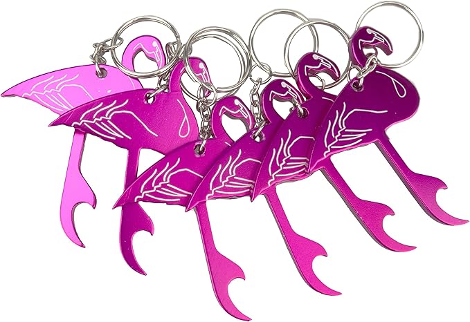 SWATOM Pink Flamingo 6PCS Bottle Opener Keychain Beer Openers Tool Key Chain by SWATOM
