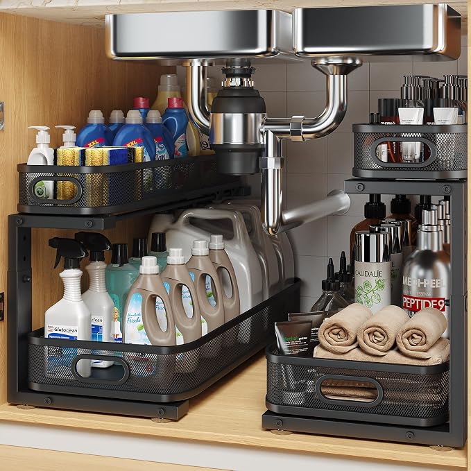 2 Pack 21.3IN-Depth Under Sink Organizer by UnderSinkOrganizer