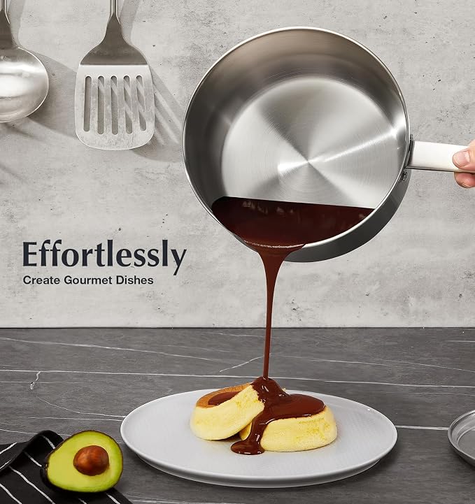 KOCH SYSTEME CS Stainless Steel Saucepan Set, 1QT & 2QT & 3QT Sauce Pan - Image 2