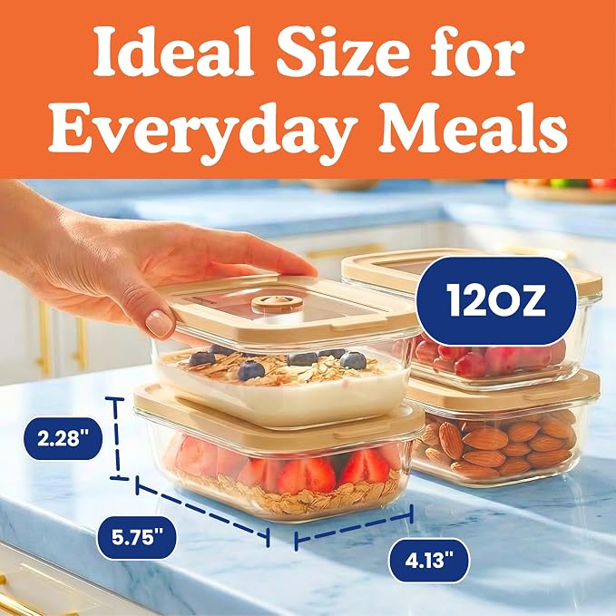 Ziruma Non-Toxic 1.5 cup Glass Food Storage Containers - Image 8