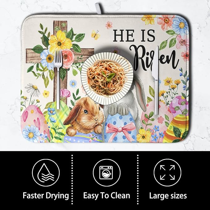 He is Risen Easter Dish Drying Mat - Image 4