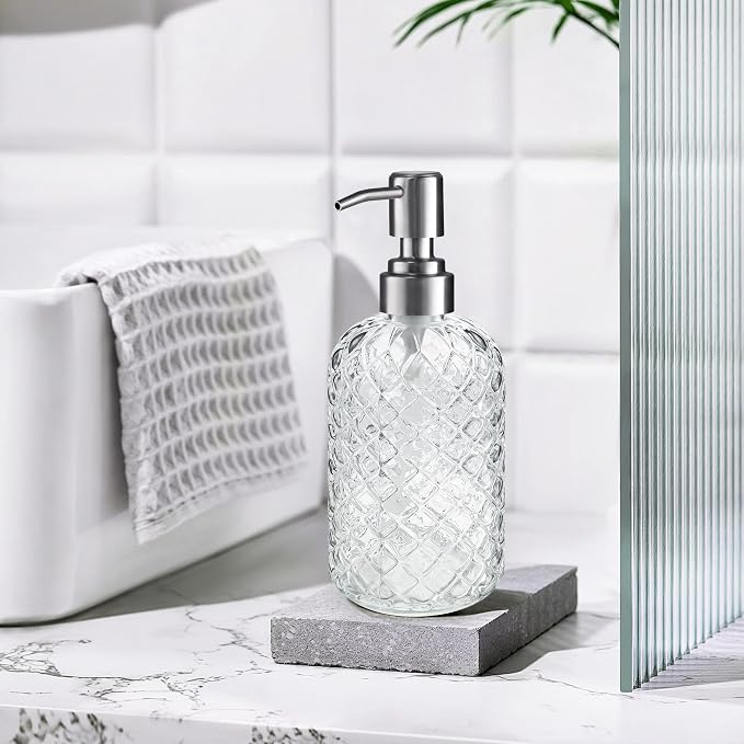 14 Oz Refillable Glass Soap Dispenser - Image 4