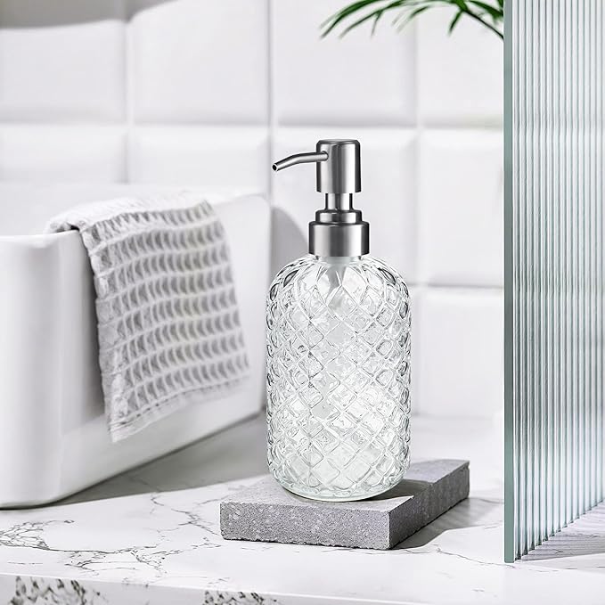 14 Oz Refillable Glass Soap Dispenser - Image 6