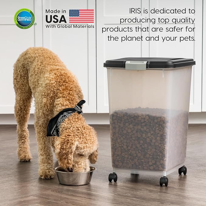 IRIS USA Airtight Dog Food Storage Container, Attachable Wheels, - Image 8