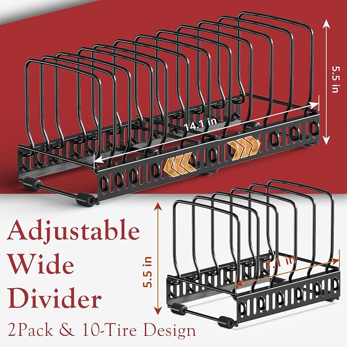 HzTinT 2PACK Cutting Board Organizer, Adjustable Divider Cutting Board Holder - Image 3