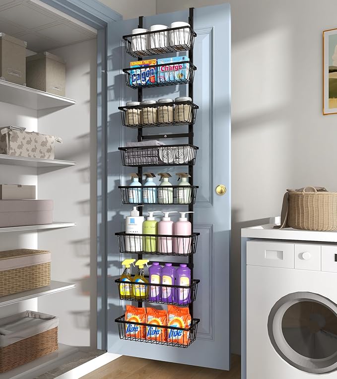 Mefirt 12 Inch Wide Narrow Over The Door Pantry Organizer, Pantry Organization - Image 8