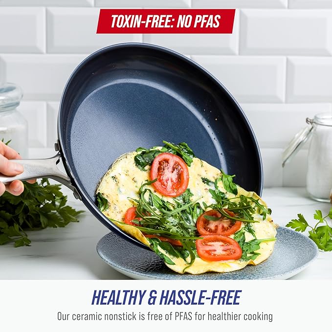 Blue Diamond 12" Nonstick Frying Pan Skillet, Diamond Infused PFAS & PTFE-Free - Image 2