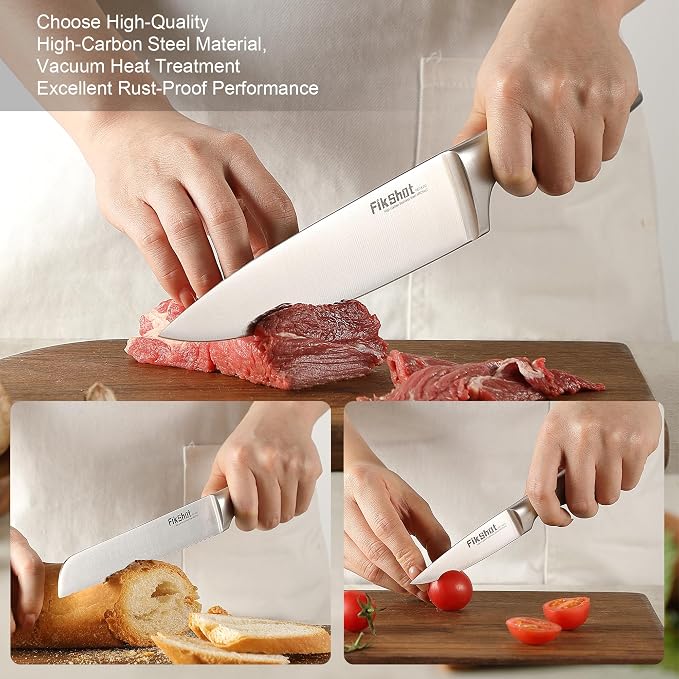FIKSHOT 14 Pieces Knife Block Set German Stainless Steel - Image 5