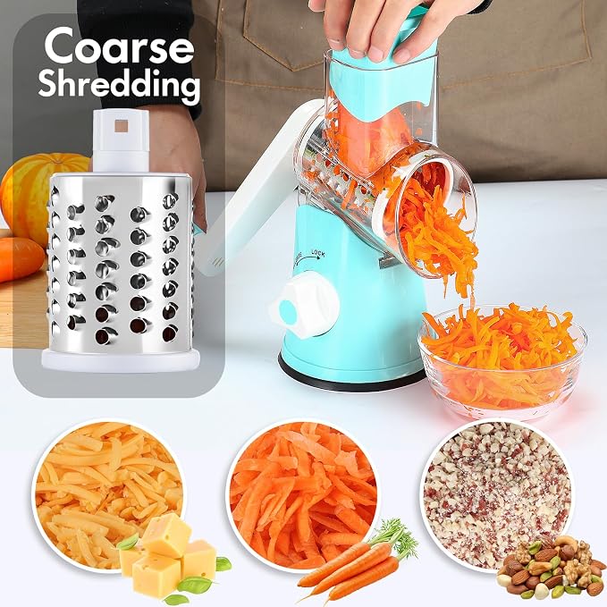 Cheese Grater Hand Crank, Rotary Vegetable Shredder - Image 3