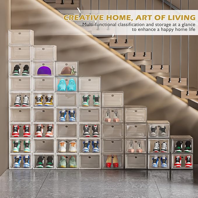 7 code Large Clear Shoe Boxes Organizer【Thicker Material】 Stronger Shoe Box - Image 4
