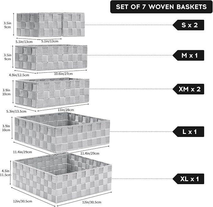 Posprica Small Baskets for Organizing Woven Storage for Shelves, Decorative - Image 7